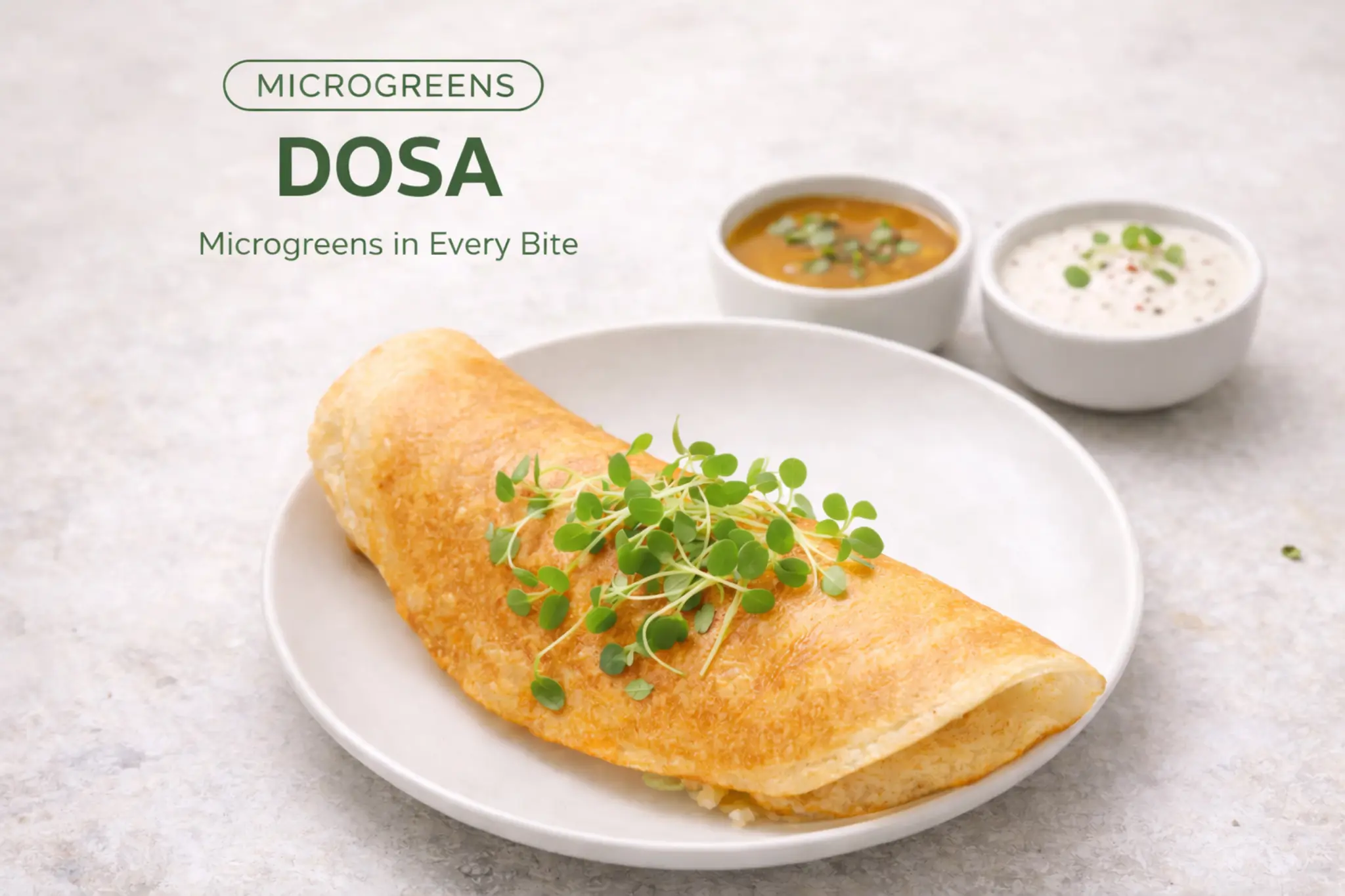 Dosa topped with Microgreens